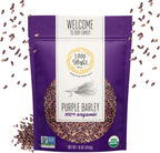 1000 Springs Mill - Organic Purple Barley | Used for Cereals, Salads, Whole Wheat Bread, Fresh Barley Flour, Sprouting Seeds, and more | Bulk Dried Grain | Resealable Bag | 16oz (Pack of 1)