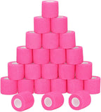 24 Pack Self Adherent Cohesive Wrap Bandages Non Woven Cohesive Bandage Elastic Self Adhesive Bandage Wrap Sports Athletic Tape First Aid Tape for Wrist Ankle Pet Vet Wrap Grip Cover 2 inch (Pink)