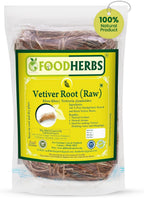 Foodherbs Dried Vetiver Roots | 50 Gms | Khus Khus | Vetiveria Zizanoides | Lavancha | Ramacham | Natural Coolant | Hand-Picked | Thanks Giving