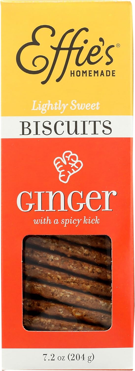 Effies Homemade, Ginger Crackers Biscuits, 7.2 Ounce