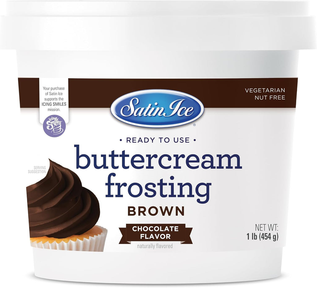 Satin Ice Brown Buttercream Frosting - 1lb - Pail