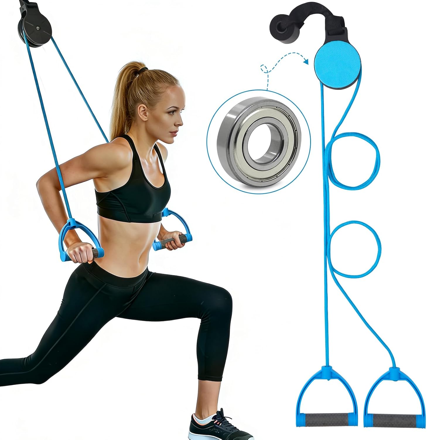 Shoulder Pulley for Physical Therapy, Quiet & Noiseless Over Door Shoulder Rehab Pulley, Arm Pulley & Door for Physical Therapy for Rehabilitation & Exercise