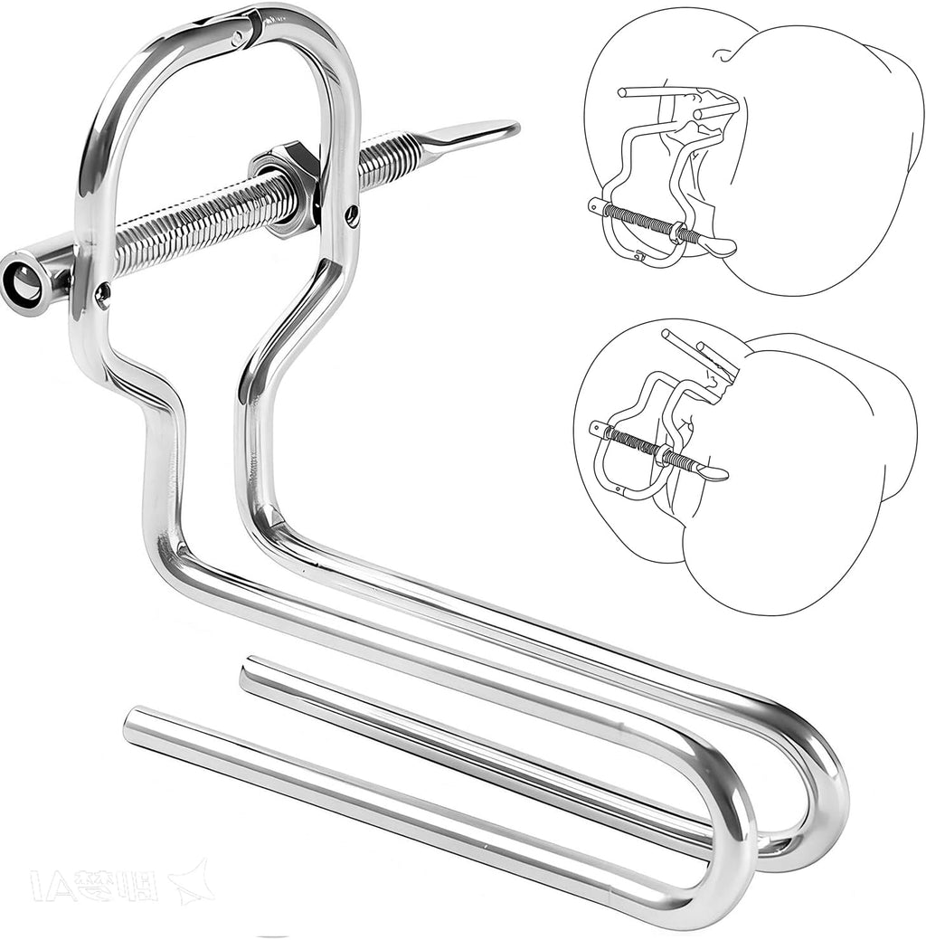 Stainless Steel Anal Expander Adjustable Anal Dilator Plug, Smooth Butt Plug Anus Dilator,BDSM, Adult SM Sex Toy for Women & Men