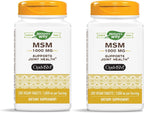 Nature's Way MSM 1000 mg - Joint Health Supplement* - With Methylsulfonylmethane - Gluten-Free & Vegan - 200 Tablets (Pack of 2)