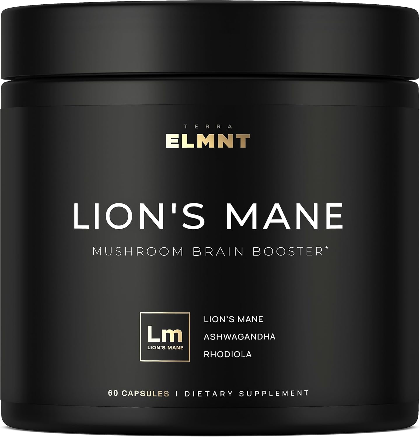 16x Strength Lions Mane Supplement Capsules Super Nootropic w. Ashwagandha & Rhodiola - Highest Potency 16:1 Lion's Mane Mushroom Extract 50% Polysaccharides Brain Supplements for Memory and Focus