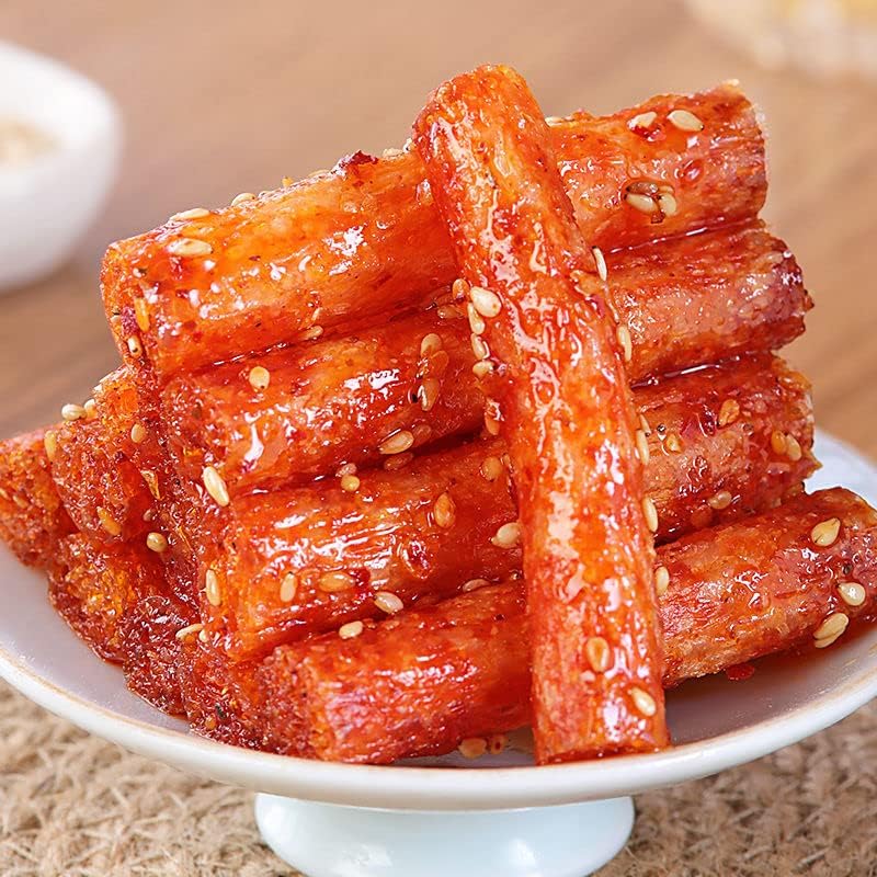辣条Spicy noodle web celebrity latiao snacks 62g/ packet, 面筋 小吃spicy bar spicy block, latiao spicy snacks, big spicy piece nostalgia spicy, Internet celebrity snacks, convenient fast food，gluten (4 bag)