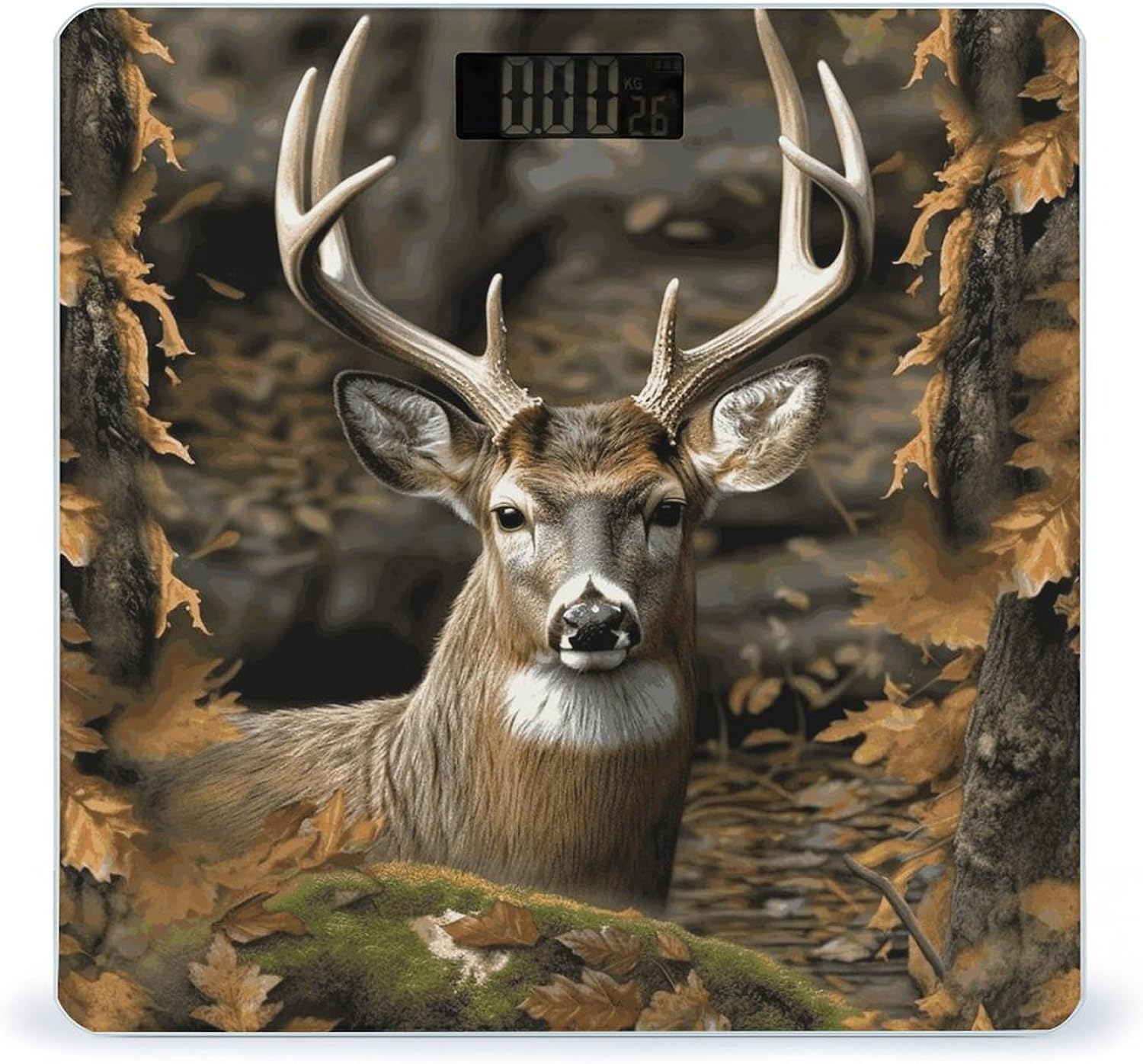 Camouflage Deer Weight Scale for Body Weight Digital Bathroom Scale High Capacity Accurate Digital Weighing Scales and Easy-to-Read on Backlit LCD Display