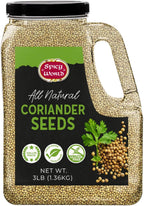 Coriander Seeds 3 LB Bulk Jar - All Natural, Gluten Free, Whole Corriander Spice for Cooking & Flavoring by Spicy World