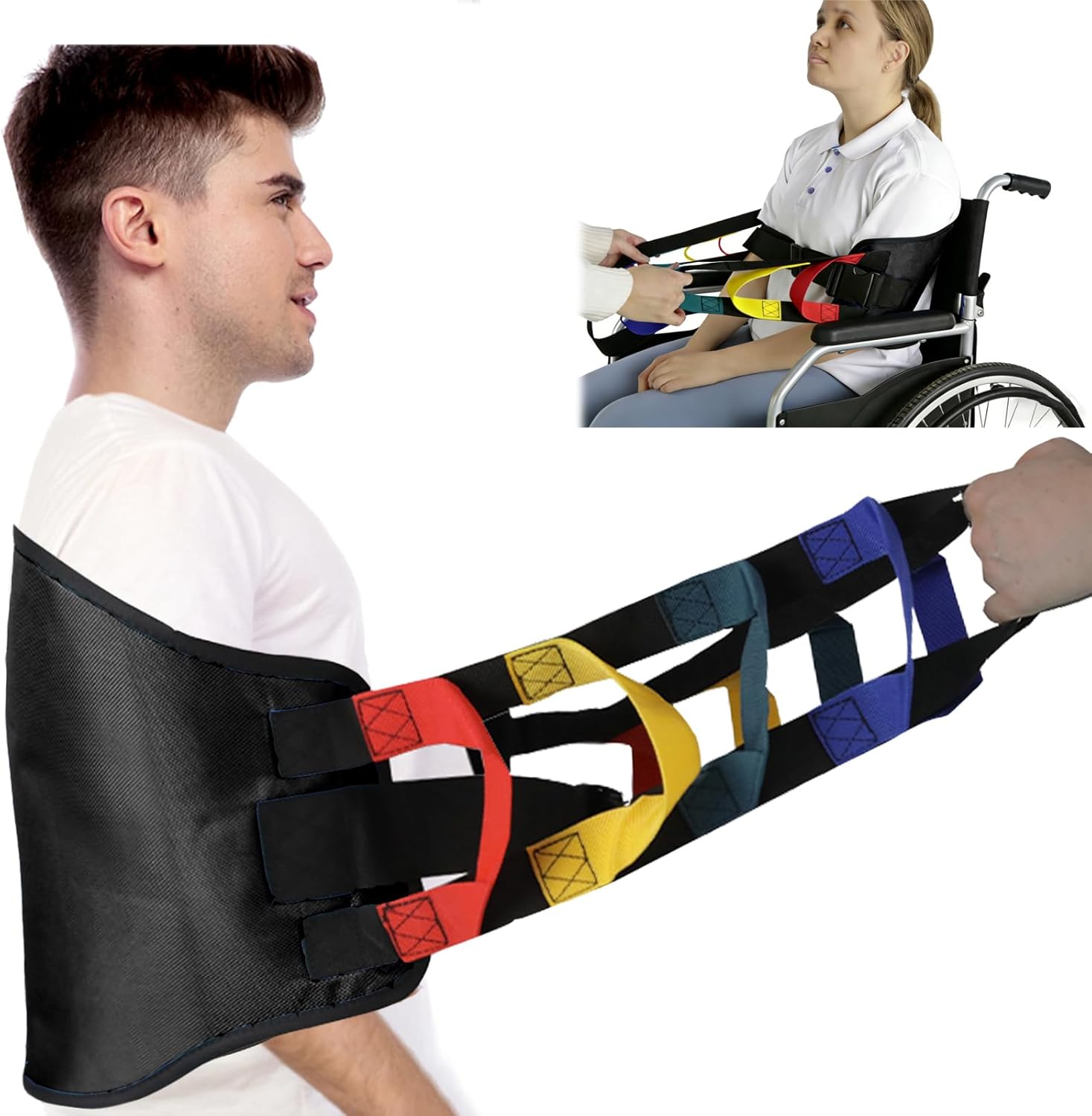 Transfer Sling,Padded Assist Gait Belt for Seniors, Heavy Duty Patient - Lifting Aids Mobility Standing and Lifting Aid for Disabled, Injured, Seniors, Elderly - Safely Move from Bed and Wheelchair
