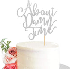 About Damn Time Wedding Cake Topper, Wedding Engagement Anniversary Party Decorations Supplies, Finally Cake Decor, Party Decorations - Silver Glitter