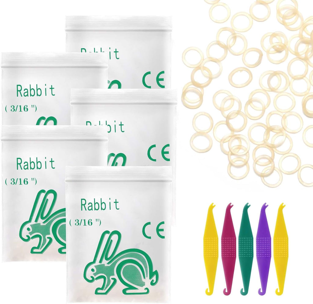 500 Pack Orthodontic Elastic Rubber Bands with Elastics Placers, 4.5 Oz, 3/16" Size - Gap Teeth Bands Great for Crooked Teeth, Tooth Gaps, Hairbands, Dog Pony Tails, Braids and Dreadlocks