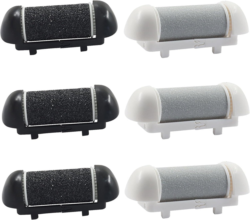6 PCS Replacement Roller Head for Electric Callus Remover Kit, Refill Rollers for Feet Pedicure Extra Coarse, Regular, Fine Coarse 2 Each