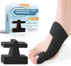Kinesiology Tape for Bunion, 20 Pcs Pre-Shaped Athletic Tape – Breathable, Latex-Free Foot Tape for Discomfort Relief & Big Toe Joint Support for Walking, Running, Standing (Black)