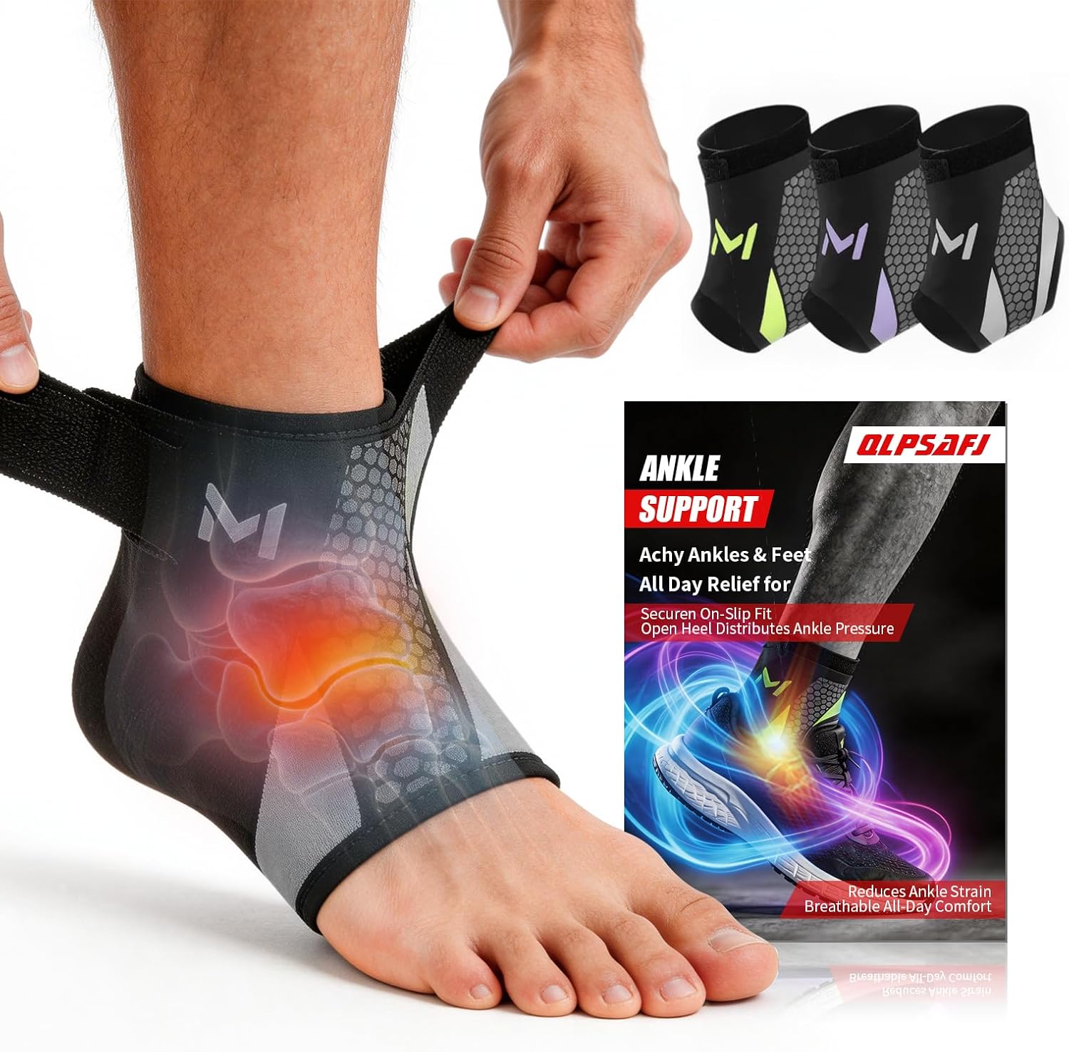 2-Pack Ankle Brace Pro Lace up Anklepro Support Women Men Bidirectional Motion Softball Ankles Sports Sock with Straps Lightweight Basketball Elastic Ankle Stabilizer for Sprained Injured Foot (Gray)