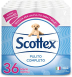 Scottex Clean Complete Hygienic Paper, Pack of 36 Maxi Rolls - 3620 Gr