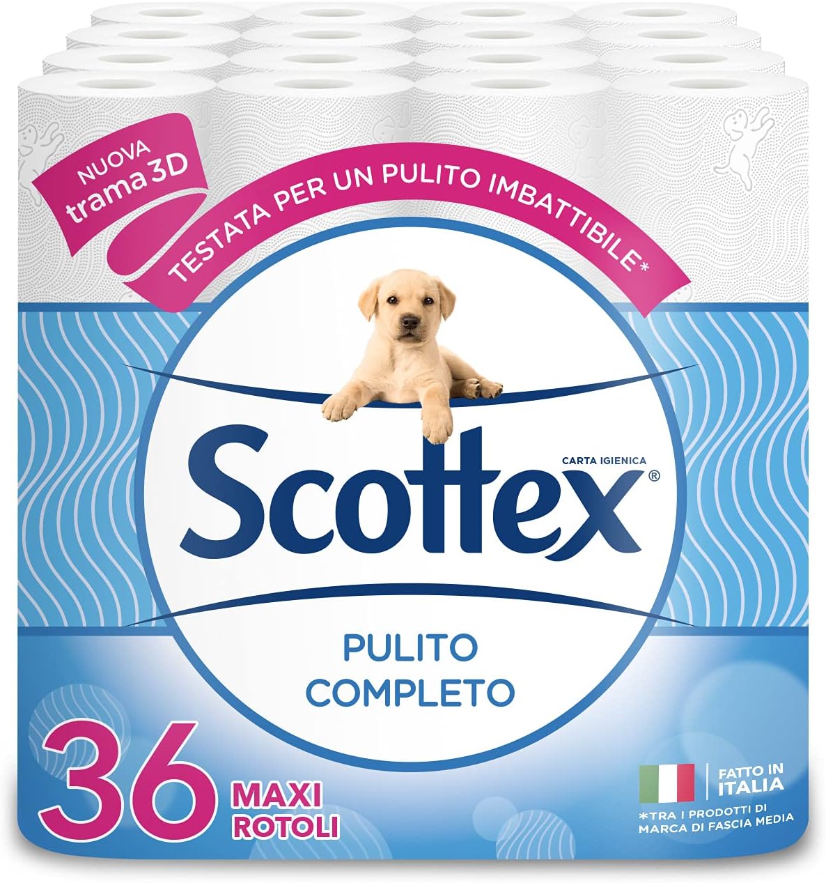 Scottex Clean Complete Hygienic Paper, Pack of 36 Maxi Rolls - 3620 Gr