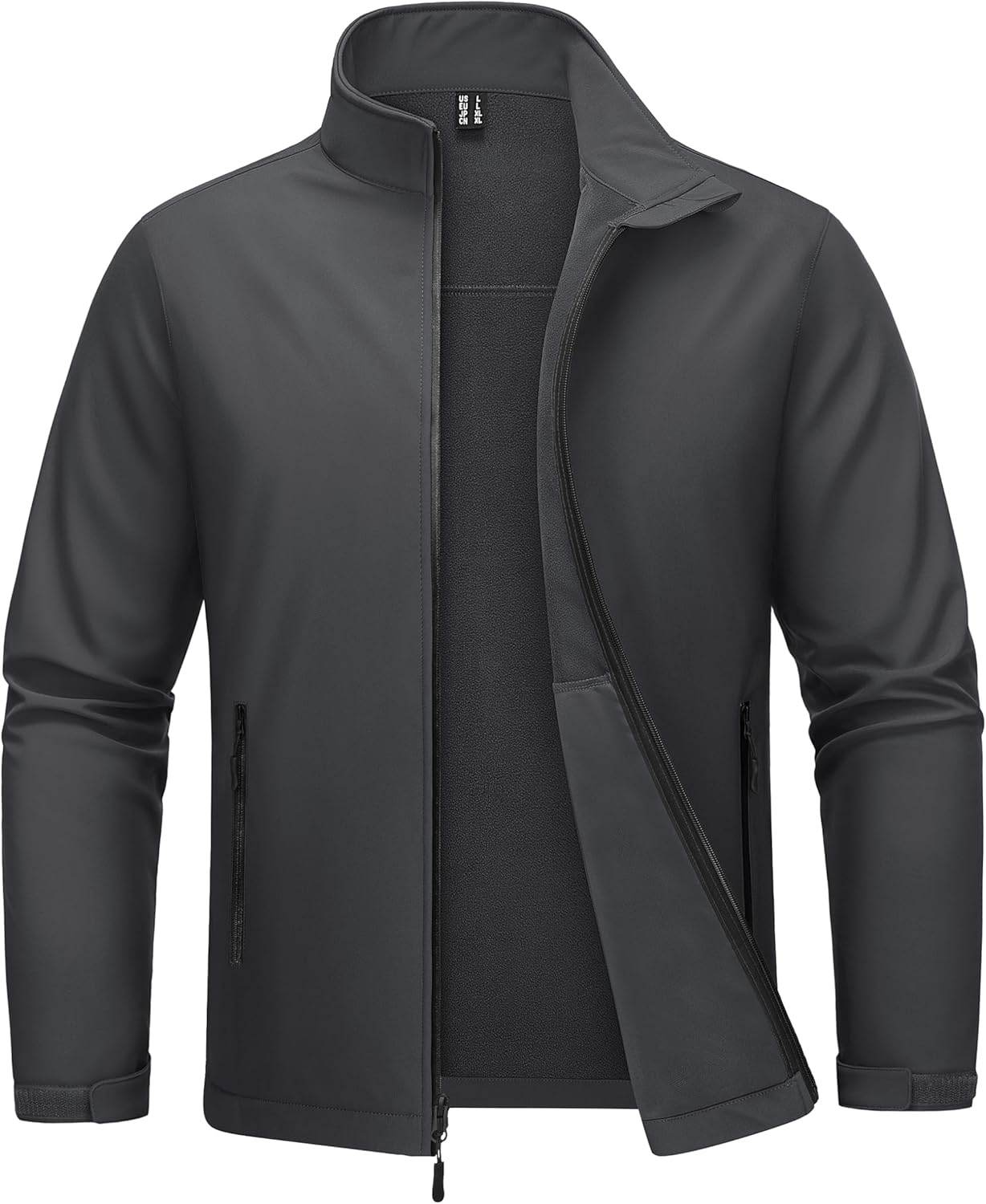 MAGCOMSEN Men's Fleece Lined Softshell Jacket Lightweight Waterproof Windbreaker Zip Up Winter Rain Coat Tactical Hiking