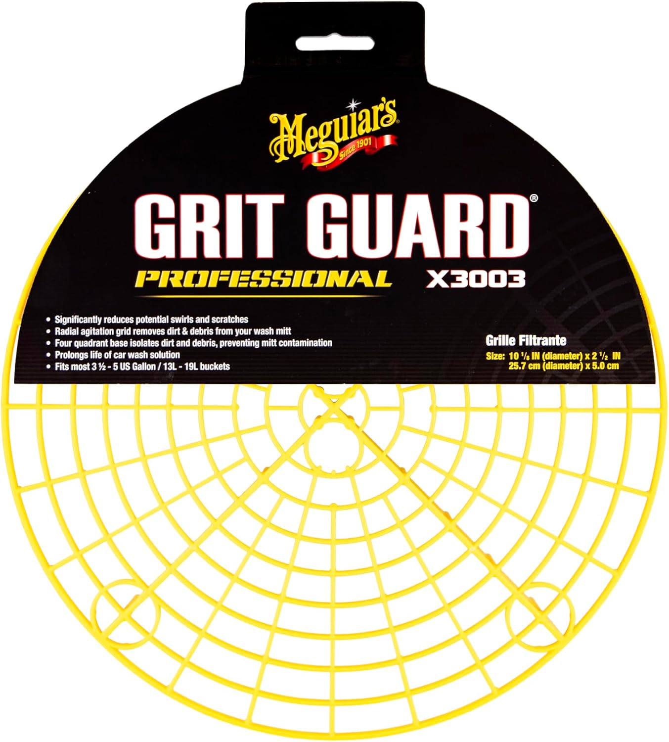 Meguiar's Yellow Bucket, Car Wash Bucket for Water and Suds - 3.5 Gallon