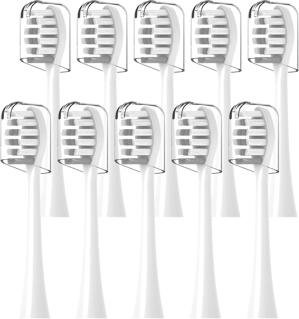 Toothbrush Heads Replacement Compatible with Gleem Electric Toothbrush - Brush Heads Refills Compatible with Gleem, White, 10 Count