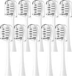 Toothbrush Heads Replacement Compatible with Gleem Electric Toothbrush - Brush Heads Refills Compatible with Gleem, White, 10 Count