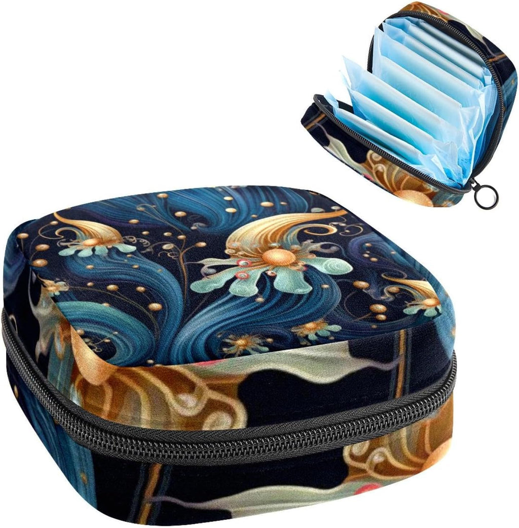 Sea Slug Sanitary Napkin Storage Bag, Tampons Collect Holder Purse, First Period Kit for Girls Women, Pad Bag for Period for School