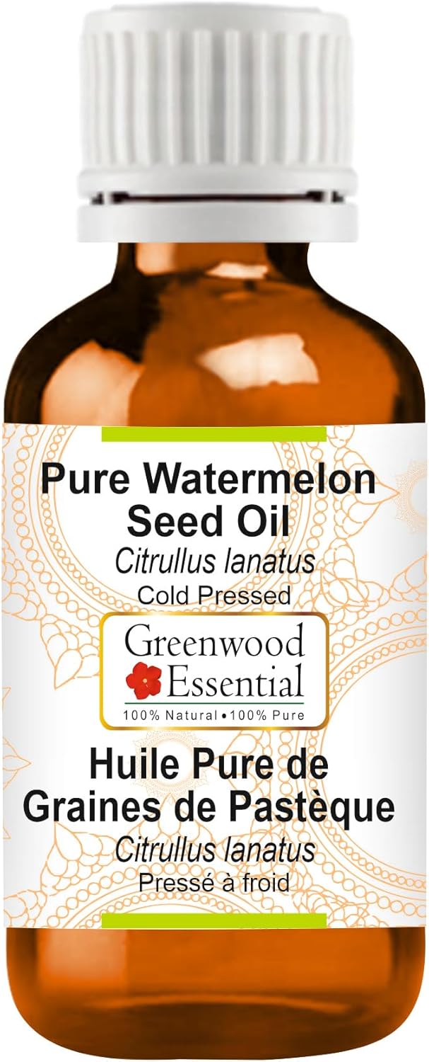 Greenwood Essential Watermelon Seed Oil (Citrullus lanatus) | Cold Pressed | Natural | Undiluted | For Diluting Essential Oils | For Skin & Massage | Men & Women | 30ml (1 oz)