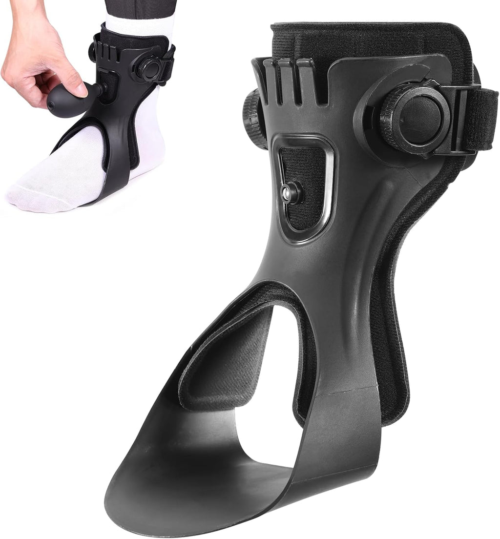 AFO Foot Drop Brace, Ankle Foot Orthosis for Men Women, Drop Foot Postural Correction Brace with Inflatable Airbag Lining, Can Be Worn with Shoes, for Recovery of Stroke Hemiplegia, [LEFT-XL]