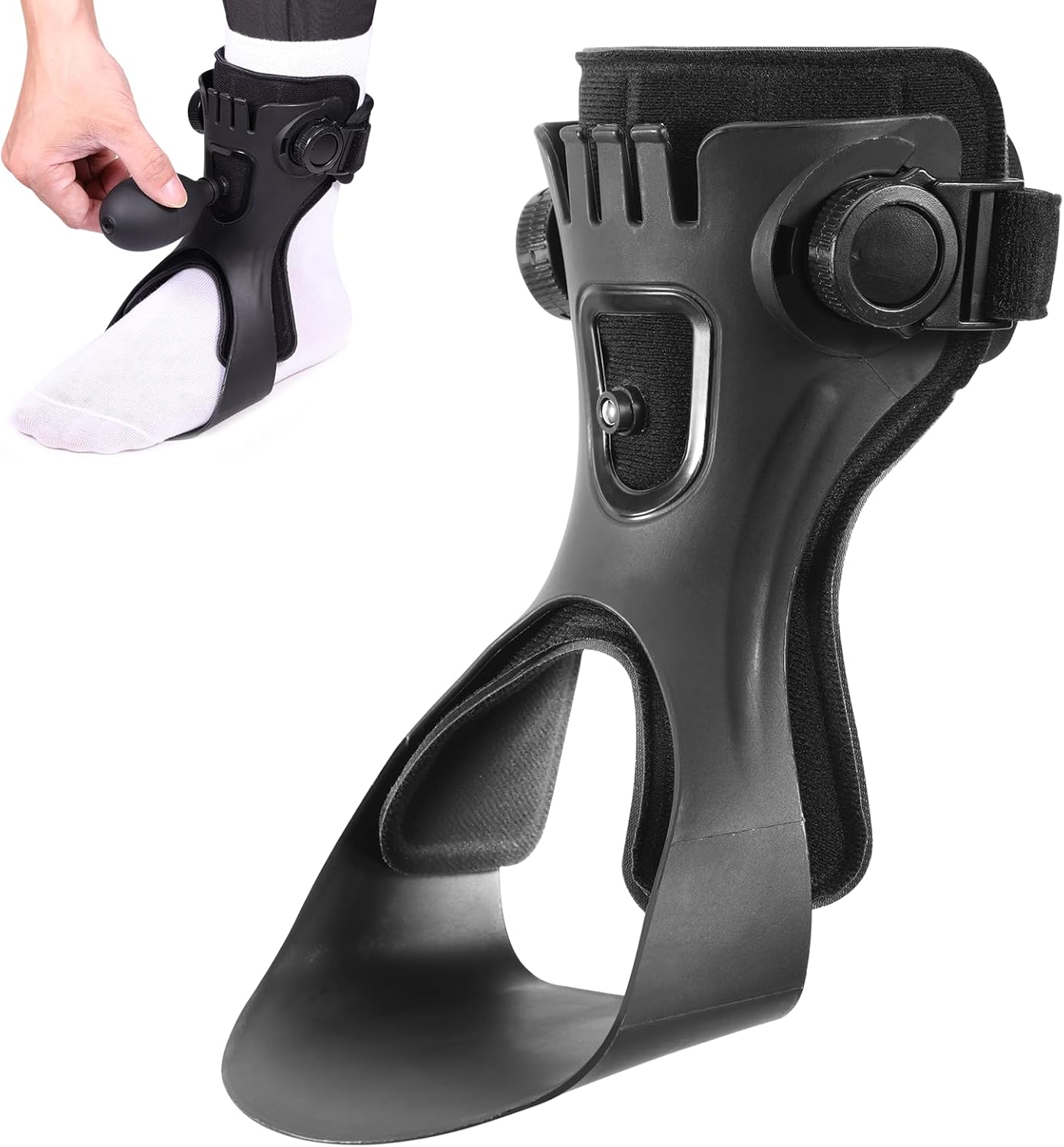 AFO Foot Drop Brace, Ankle Foot Orthosis for Men Women, Drop Foot Postural Correction Brace with Inflatable Airbag Lining, Can Be Worn with Shoes, for Recovery of Stroke Hemiplegia, [Right-XL]