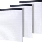 3 Pack Legal Pads 8.5 x 11, Notepads 8.5 x 11 Inch, 30 Sheets/Pack,White Note Pads Clear Print Writing Pads,Wide Ruled Legal Notepads,Lined Paper Pads,Sturdy Back for School,Home,Office,Business