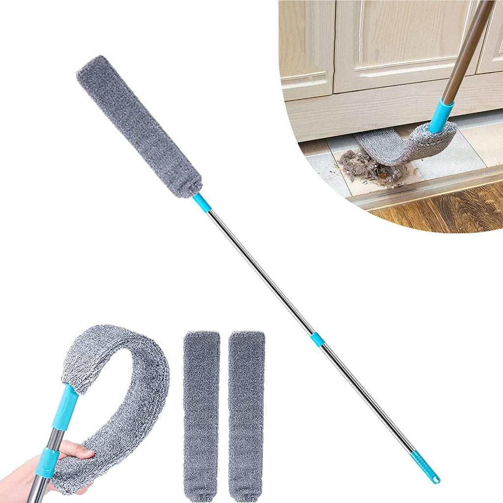 TTCPUYSA Retractable Gap Dust Cleaner, Under Fridge & Appliance Duster, Microfiber Hand Duster, Telescopic Dust Brush for Wet and Dry, Cleaning Tools for Bedroom Kitchen Gap