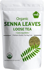 Senna Leaf 8 oz - USDA Certified Senna Leaves Organic Caffeine Free Tea for Hair & Skin Health - Pure Ayurveda Products by Iyasa Holistics
