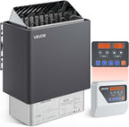 VEVOR Sauna Heater, 9KW 220V Electric Sauna Stove, Steam Bath Sauna Heater with External Digital Controller, 3h Timer & Adjustable Temp for Max. 317-459 Cubic Feet, Home Hotel Spa Shower FCC Certify