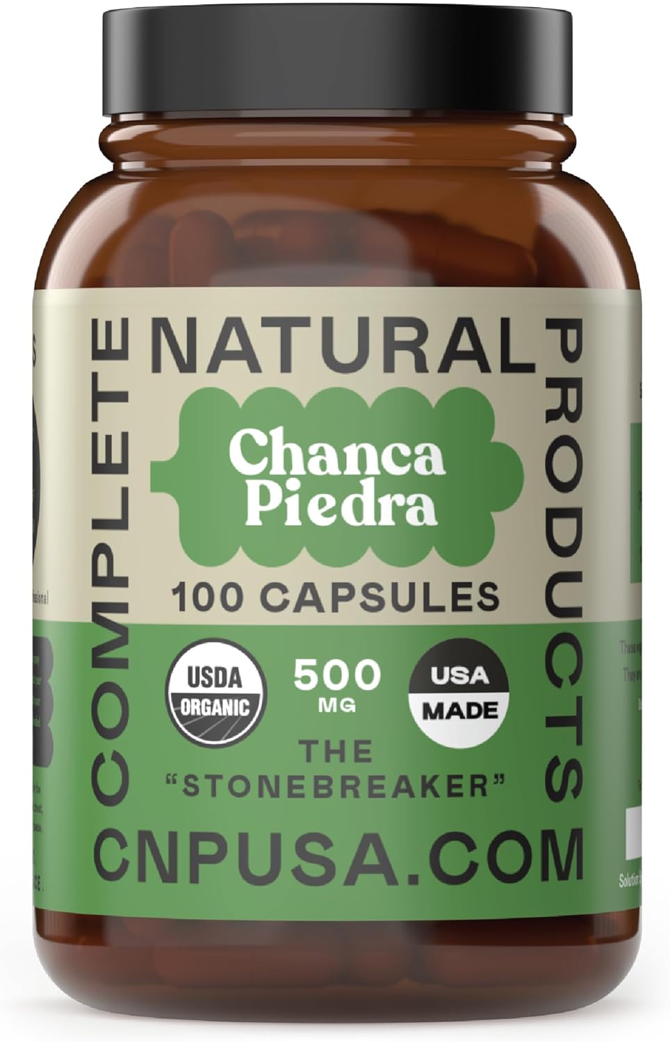 Chanca Piedra Organic Capsules 500mg - Phyllanthus Niruri Stonebreaker Extract, Kidney Gallbladder Liver Support, 100 Chanca Piedra Capsules, Non GMO, Alcohol Free, Vegan Herbal Supplement Made in USA