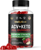 WELLUTION Apple Cider Vinegar Gummies 1000mg – Vegan, Non-GMO – with Beetroot & Pomegranate – Digestive, Energy & Detox Support – 60 Count