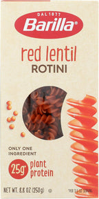 Barilla Red Lentil Rotini Pasta, 8.8 oz - Vegan, Gluten Free, Non GMO & Kosher - Made with Plant Based Protein