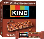 KIND Healthy Snacks Bars, Dark Chocolate Mocha Almond, Gluten Free, Low Sugar, High Fiber Snacks, 5g Protein, 12 Count