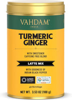 VAHDAM, Golden Milk Powder/Turmeric Ginger Latte Mix (100g, 40 Cups) Caffeine-Free | Powerful Curcumin, Turmeric Powder & Ginger | Brew Hot/Iced Tea
