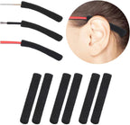 Literry Soft Knitting Cotton Glasses Ear Cushion, Anti-Slip Elastic Comfort Eyeglasses Temple Tips Sleeve, Microstructured Fabric Glasses Ear Grip, Knitting Eyeglass Arm Cushion - Black 3 Pairs