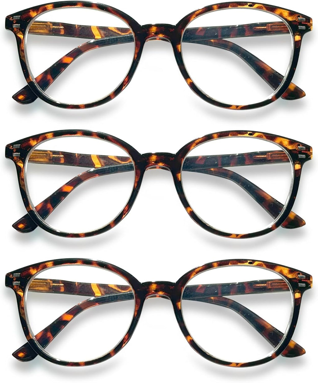 SIGVAN 3 Pack Reading Glasses Spring Hinge Stylish Readers Black/Tortoise for Men and Women