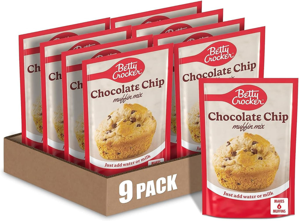 Betty Crocker Chocolate Chip Muffin Mix, 6.5 oz (Pack of 9)