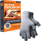 Incrediwear Fingerless Circulation Gloves Arthritis Gloves, Grey