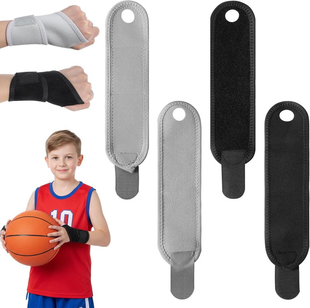 4Pcs Kids Wrist Brace Support, Night Wrist Sleep Support Brace Adjustable Compression Straps for Sports Sleep Youth Wrist Guard for Sports and Daily Activities