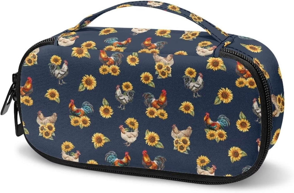 Rooster Sunflower Insulin Cooler Travel Case for Diabetic Testing Kit Compact Diabetic Supply Bag for Insulin Pens Blood Glucose Monitor Supplies,Diabetic Accessories for Women Men