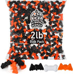 Bulk Halloween Candy – 2lb Spooky Bats & Bones Hard Candy – Black & Orange Party Treats for Trick-Or-Treat, Candy Buffets & Spooky Celebrations