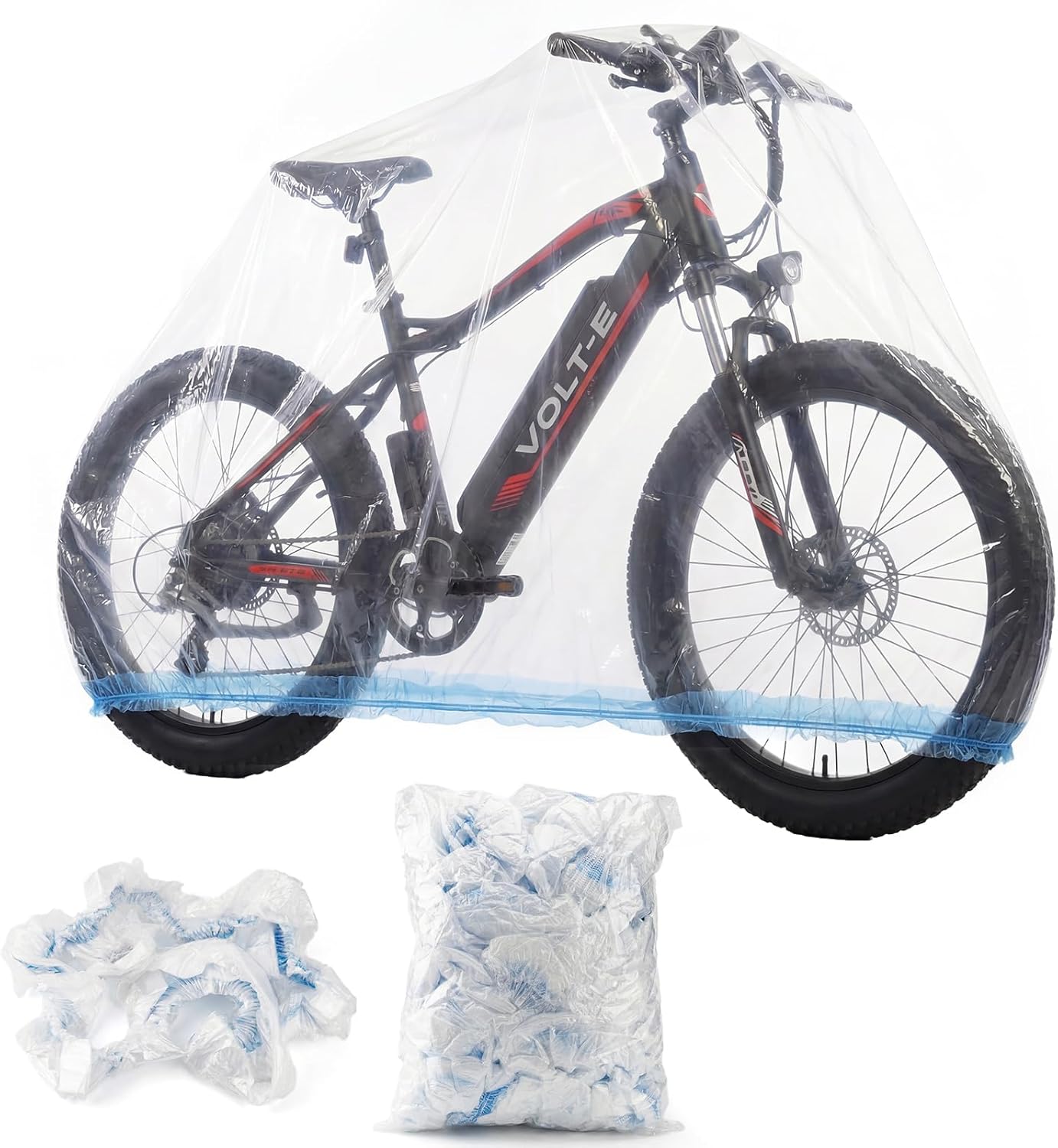 10 Pack Disposable Electric Bike Cover, Bicycle Cover Waterproof Outdoor for E-Bike, Disposable Waterproof Outdoor Bike Protector, Universal Fit for Electric Bicycles