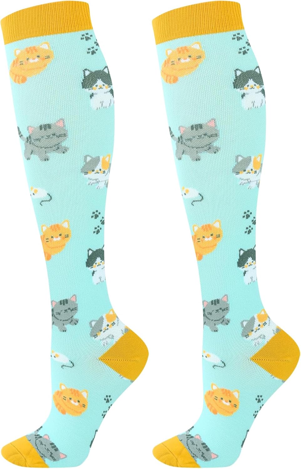 Junely Compression Socks for Women Knee High Stockings for Running Athletic Nurses Work Support Travel Flight Sports Gifts