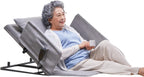 Electric Power Lifting Adjustable Bed Back Rest for Patient Back Lumbar Support, Assist Elderly to Get Out of Bed Easily, Removeable Bedrails with Pocket