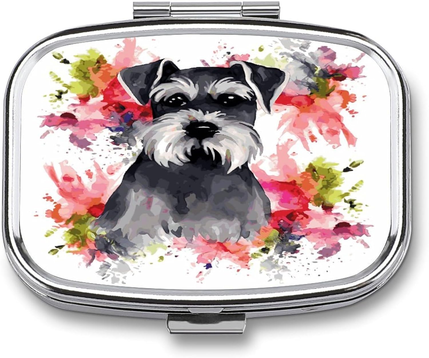Schnauzer Weekly AM/PM Pill Organizer.Waterproof Portable Compact Travel Pill Organizers.Small Pill Box for Medicine Holder for Vitamins Medication.