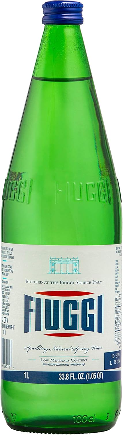 Fiuggi - Natural Mineral Sparkling Water, (6)- 1L Glass Bottles
