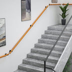 Non-Slip Wooden Stair Handrail 1ft-20ft, Wall Mounted Natural Pine Railing for Elderly & Disabled, Easy Install Staircase Safety Rail with Brackets